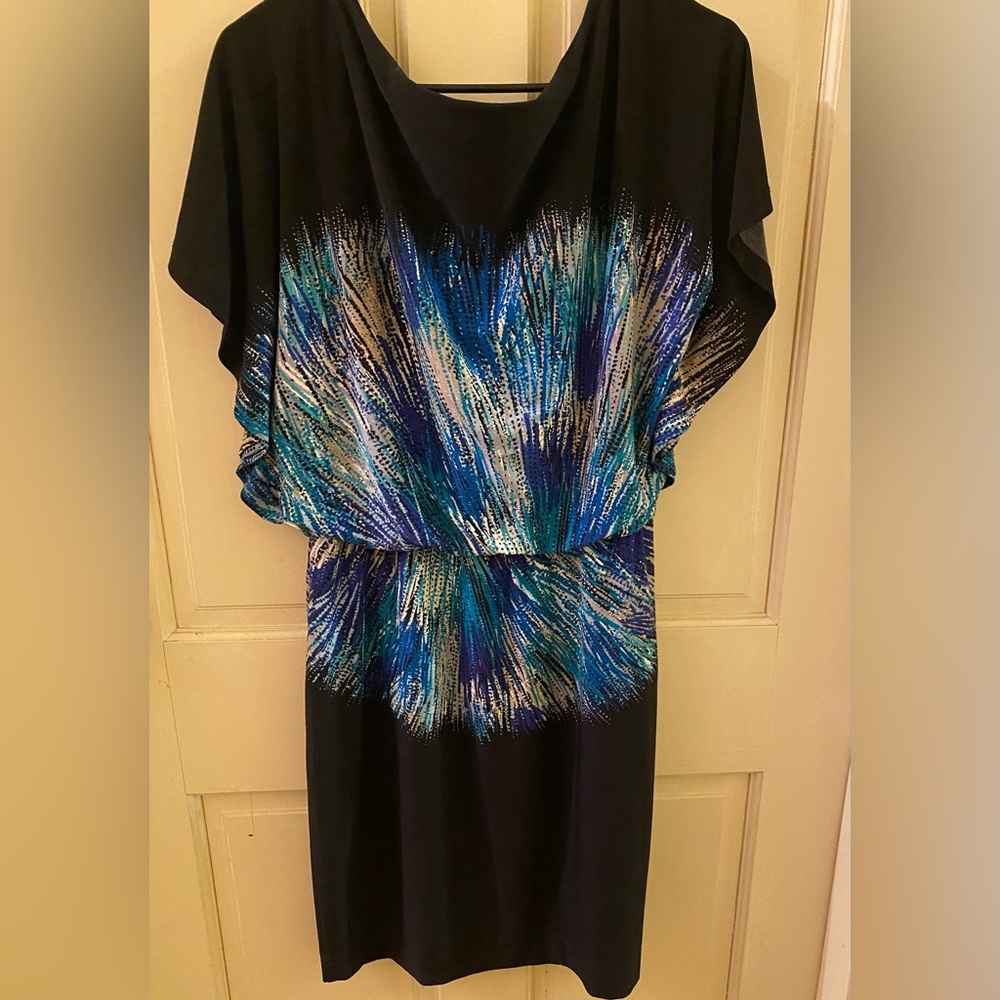 Elegant Black and Blue Women's Dress
